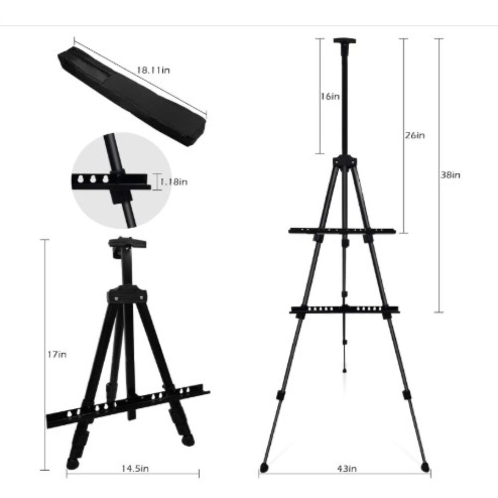 Black Multi-Adjustable Art/Painting Display Easel NEW - Picture 3 of 15